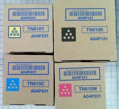 Konica Minolta set of 4 color toner bottles, OEM for C5500, C6500