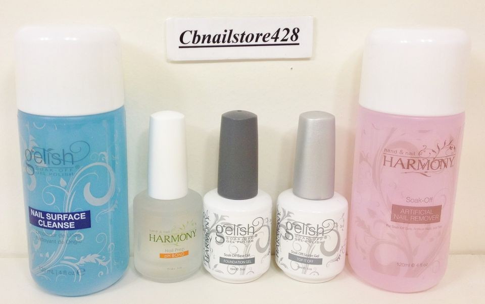 Harmony Gelish Kit 5pc  Cleanser+Remov​er+Base+Top+ PH Bond