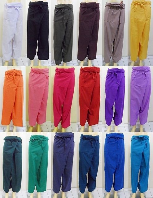 Summer Thai Fisherman Long Wrap Pants Trousers Massage Yoga Hippie 