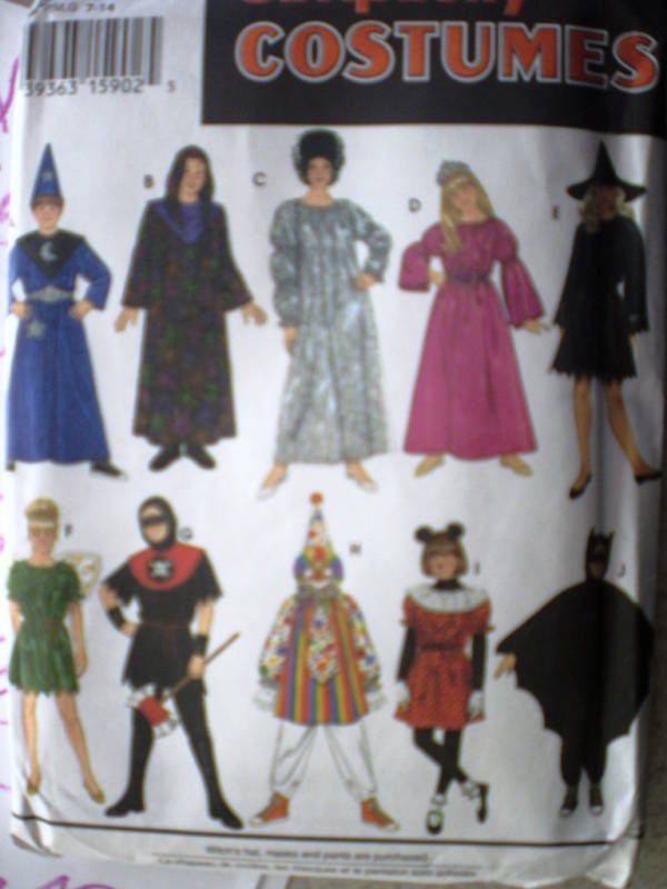 UNCUT Simplicity Pattern Halloween Costume Mix/Match