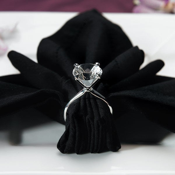   Reception Favor Gift / Decoration Silver Plated Diamond Napkin Holders