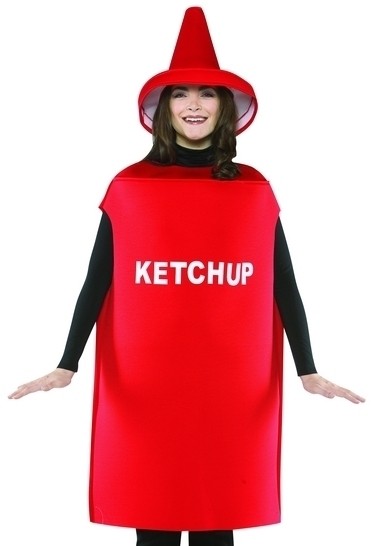 Funny Adult Ketchup Bottle Couples Halloween Costume