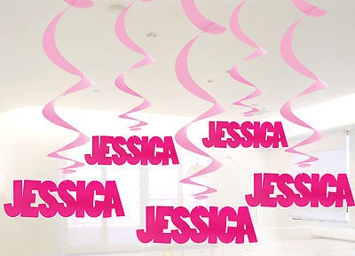 Create Your Own Personalised Name Decoration Girl Baby Birthday Party 