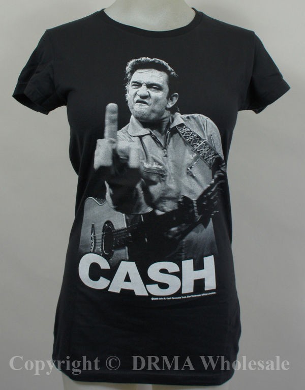 Authentic JOHNNY CASH Flippin Folson Prison Girl Juniors T Shirt S M L 