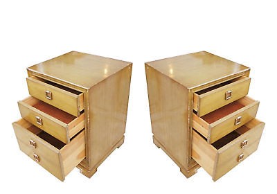 1950s Bedside Cabinets With Copper Pulls Pair