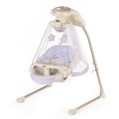 Fisher Price   Butterfly Garden Papasan Cradle Swing