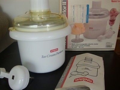 Waring Ice Cream Parlor II Dual Electric or Hand Crank Ice Cream Maker 