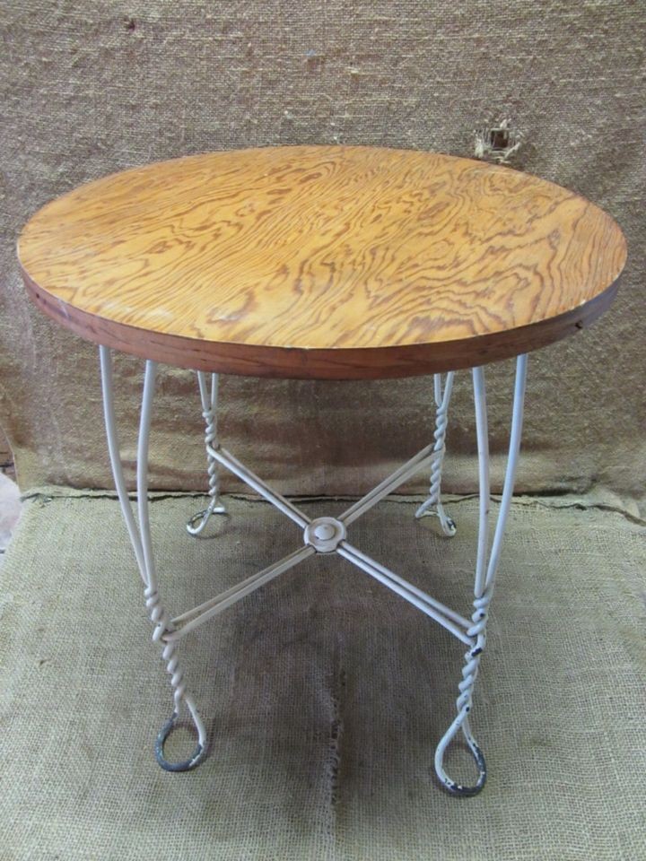   Childs Ice Cream Table Antique Old Stool Parlor Soda Fountain 7041