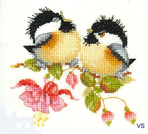   Valerie Pfeiffer Counted Cross Stitch Chart ~ FUCHSIA CHICK CHAT #777