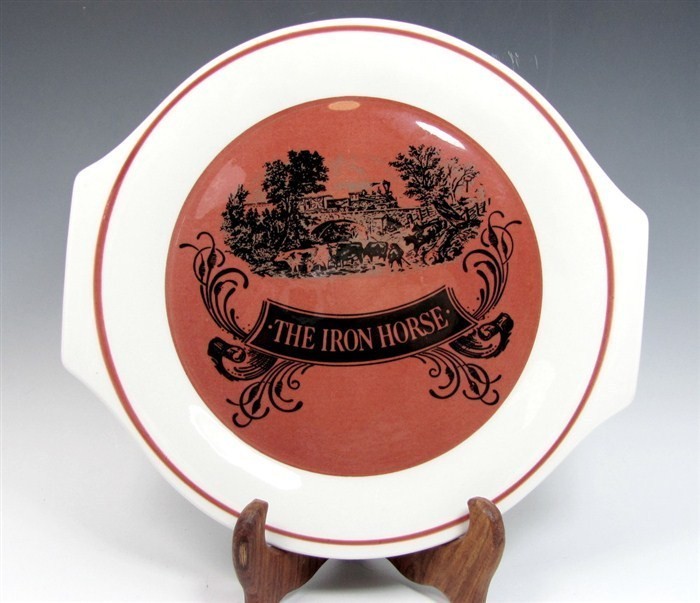   THE IRON HORSE Plate Dinner Serving Railroad China Restaurant Jackson