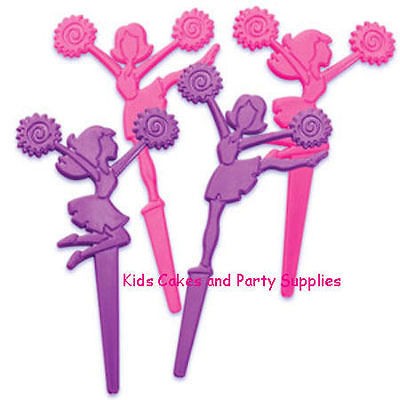 CHEERLEADER CUPCAKE PICKS Cheerleading Sports Topper Decorations 