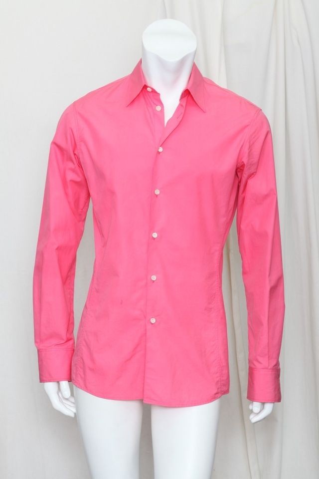 D2 DSQUARED2 Mens Bright Pink Button Down Long Sleeve Dress Shirt 48 