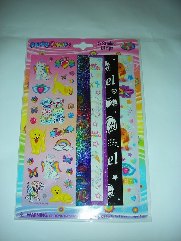 BRAND NEW LISA FRANK PARTY FAVORS 5 STICKER STRIP