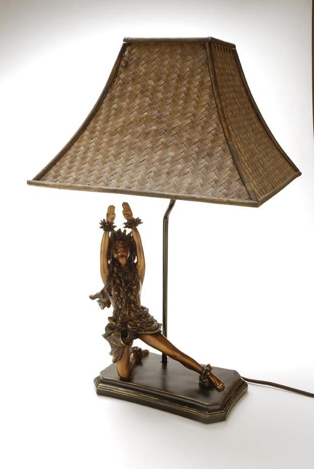 Beautiful KIM TAYLOR REECE Dancing Hula Girl TABLE LAMP Hawaiian 