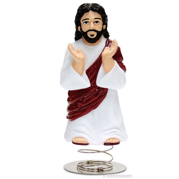 Jesus with Crown of Thorns Repujado Dashboard Shrine