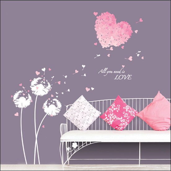   Flower Heart Blossom Decor Art Removable Wall Sticker_Loving You