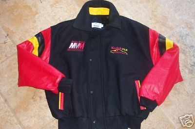 Kodak Nascar Jacket Wool Leather Medium Mens Sewn