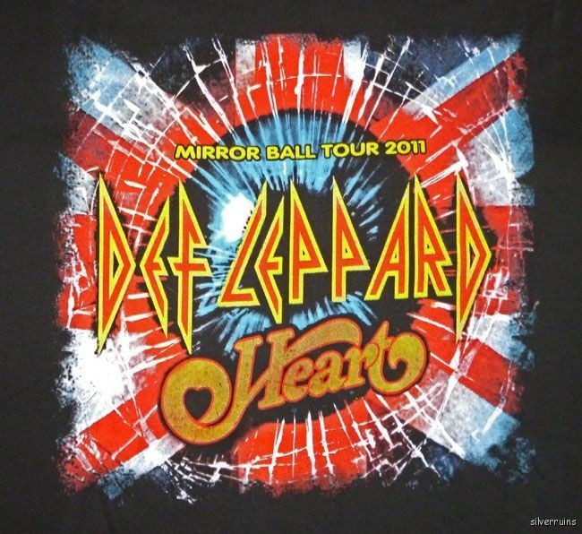 DEF LEPPARD Mirror Ball Concert SHIRT 2011 HEART XL Wilson Sisters 