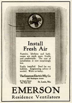 INSTALL FRESH AIR 1924 EMERSON RESIDENCE VENTILATOR AD