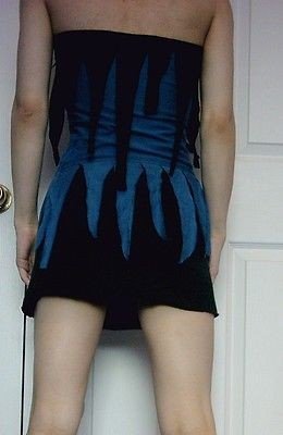 BLUE and BLACK Tattered Zombie Dress DIY Horror Goth Halloween Ripped