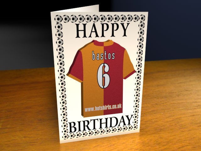 GALATASARAY FC FOOTBALL CLUB SHIRT BIRTHDAY CARD   FREE PERSONALISATIO 