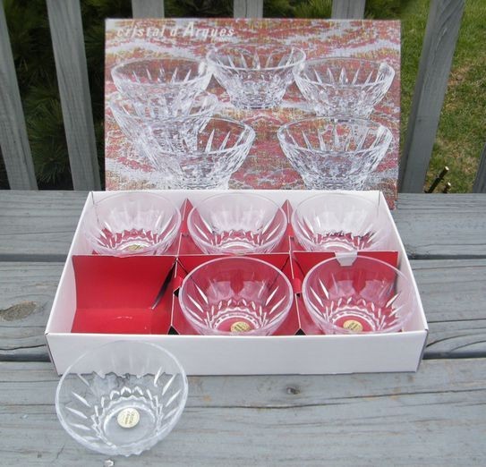   VILLANDRY Cristal dArques DURAND 4 1/2 DESSERT BOWL SET NEW BOX