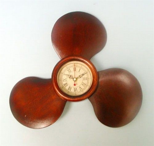 Wood Propeller Wall Clock ~ Boat Prop ~ Nautical Maritime Decor