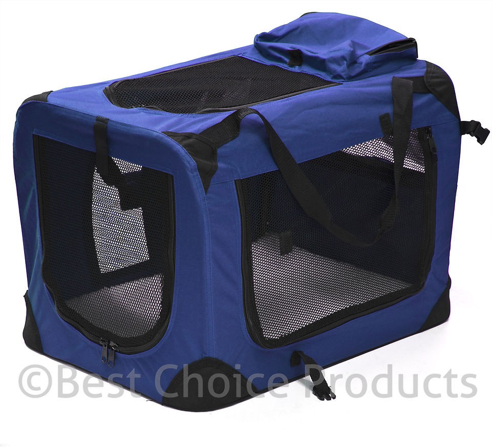 24 Pet Dog Carrier Travel Bag Crate Cat Tote Cage Folding Kennel W 