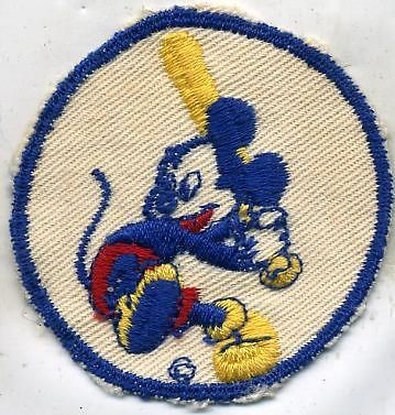 WWII Mickey Mouse Disney Patch In White