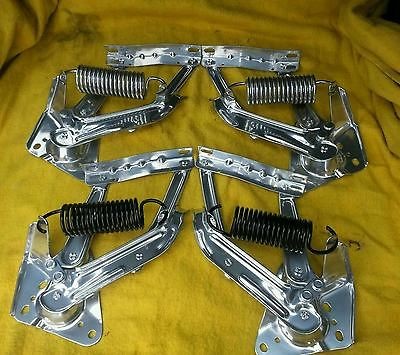 1967 72 Chevy GMC Truck Hood Hinges Powdercoated Chrome OEM 68 69 70 