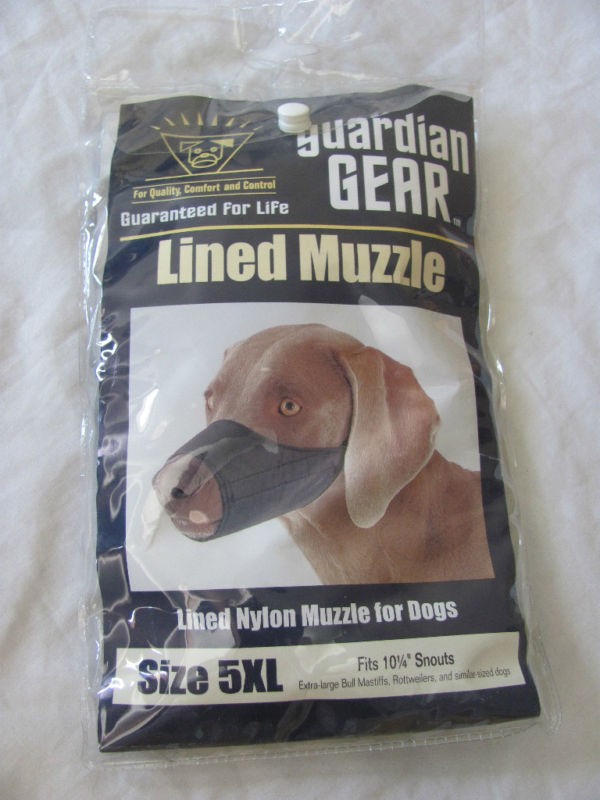 Dog Muzzle Guardian Gear Black Nylon Lined 5XL 10.25