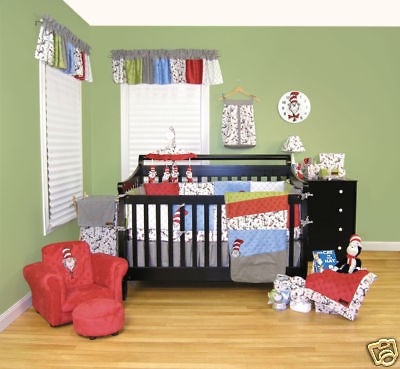 DR.SEUSS Cat in the HAT INFANT BABY NEWBORN CRIB 8pc CRIB NURSERY 