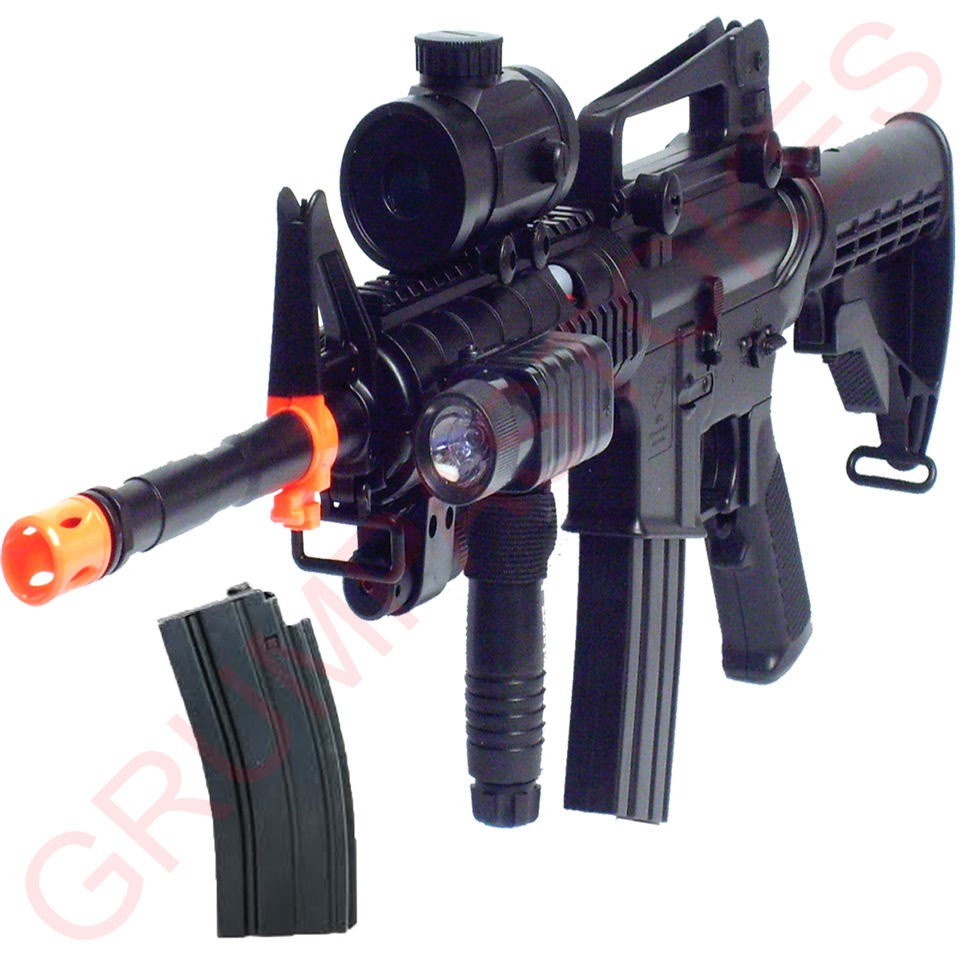 M83 M16 M4 Auto, Electric M83A2 Rifle AEG Airsoft Gun, Laser, Flash 