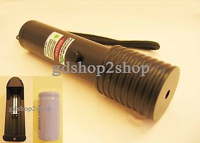   5mW 532nm Green Military Laser Pointer Pen + CR123A Battery + Charger