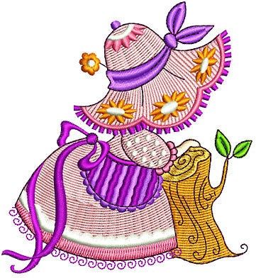 New garden sunbonnets kids embroidery designs GRL14