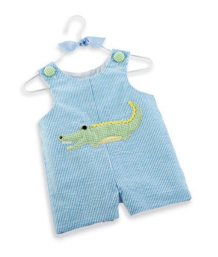 Mud Pie Lil Buddy Gator Shortall Baby Boy 0 6M, 12 18M NWT