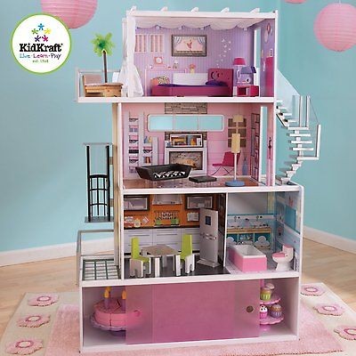   Beachfront Mansion KidKraft Doll House Furniture Elevator Wooden