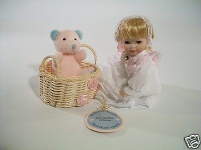 Emerald Doll Collection Exclusive Designs Porcelain Doll 6 1/2 tall