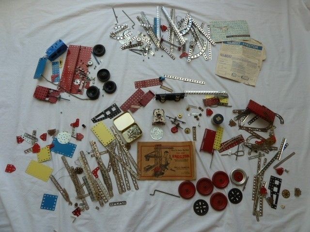   ERECTOR 1929+1964 Instruction Book Motors Wheels Tools Parts Set