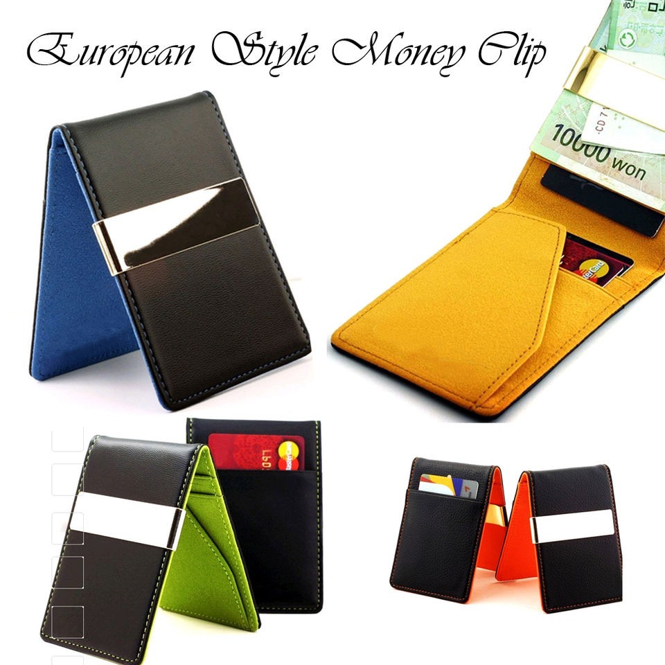   Money Clip Card Holder Wallet Case Euro Slim Style Free Korean Coin