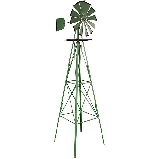   Decrative Steel Windmill Green Yard Garden Lawn Farm Wind Mill