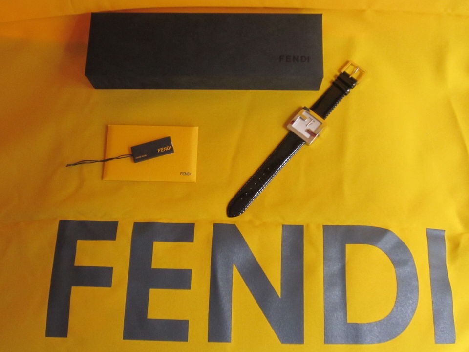 NEW FENDI Selleria Black Leather Womens Watch