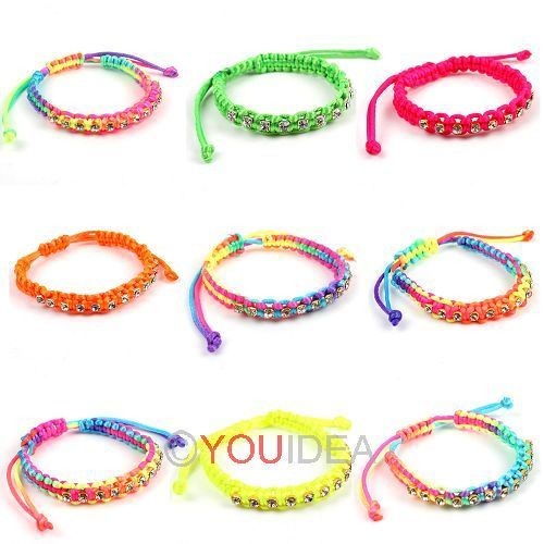   Braid Crystal Rhinestone Friendship Lucky Cords Bracelets 260606