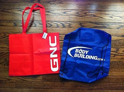 GNC Reuseable tote gym bag Bodybuilding backpack supplement nutrition 
