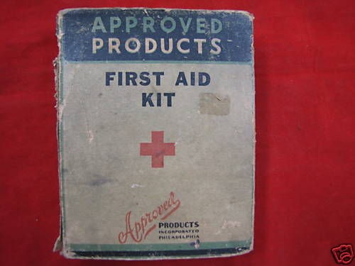 Vintage First Aid Kit Approved Products Tin