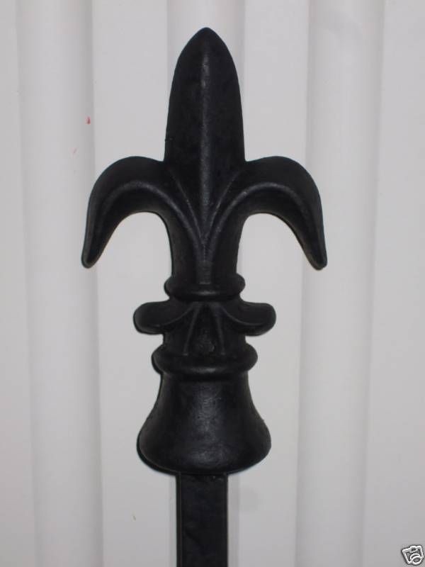 FIREPLACE POKER FLEUR DE LIS IRON BANANA PEEL FIRE TOOLS NEW ORLEANS # 