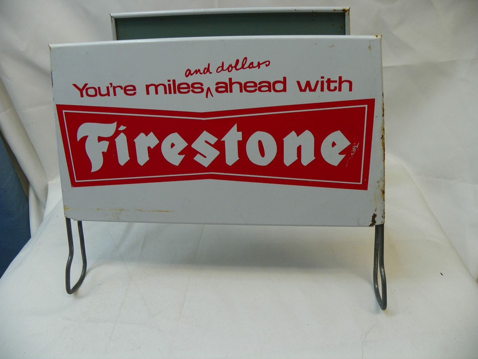 antique FIRESTONE TIRE DISPLAY SIGN / RACK