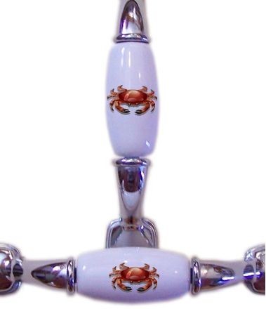 RED CRAB Nautical Sea Life Cabinet Drawer PULL Handle