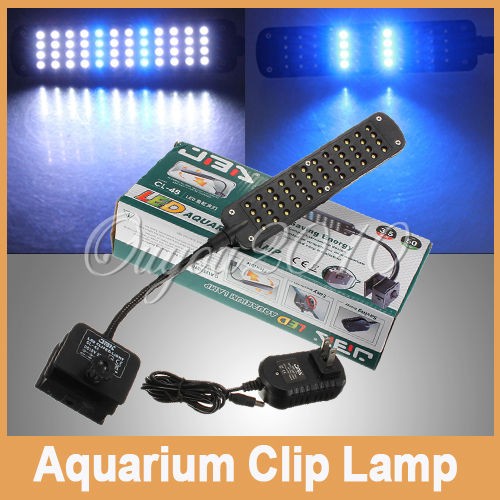 48 LED Aquarium Fish Water Plant 2 Mode Clip White & Blue Light Lamp 