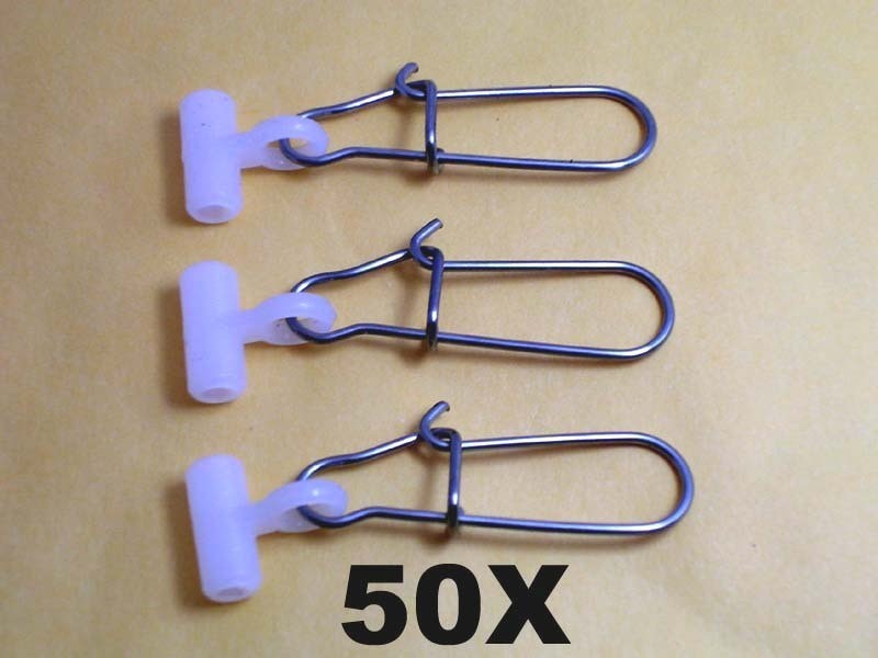 50ps white Fishing sinker slide+6# silver snap for fish finder